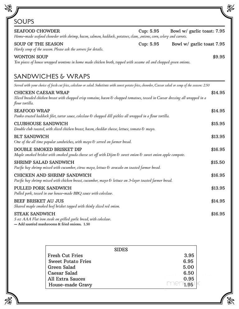 Stone Pipe Grill - Sooke, BC menu_pic