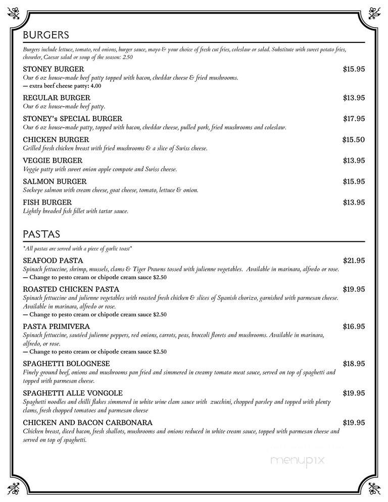 Stone Pipe Grill - Sooke, BC menu_pic