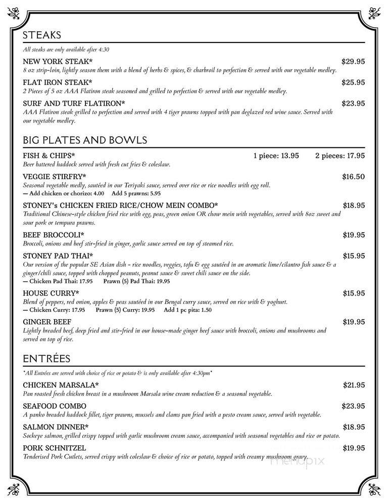 Stone Pipe Grill - Sooke, BC menu_pic