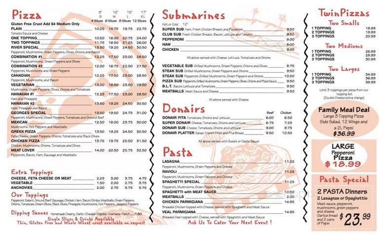 River Pizza - Ottawa, ON menu_pic