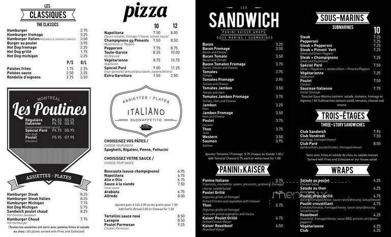 Pare Restaurant - Mont-Royal, QC menu_pic