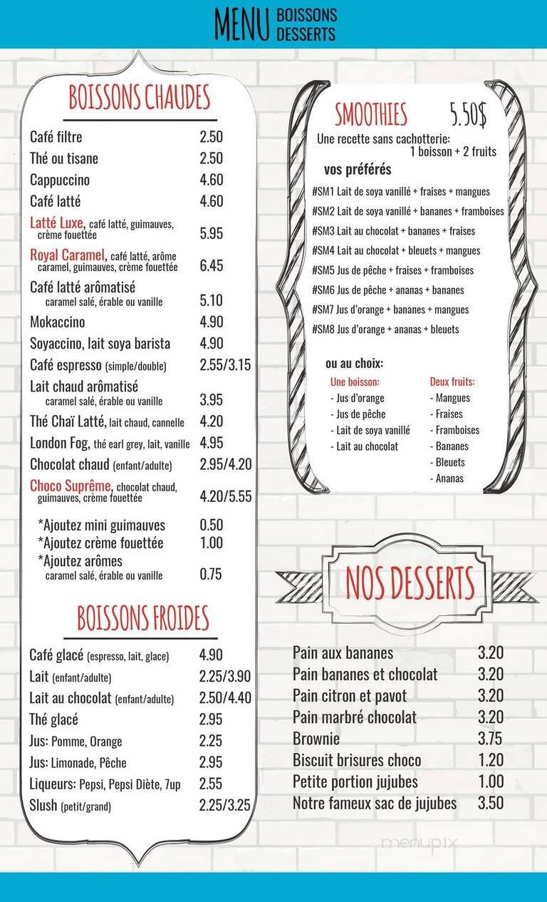 Ceramic Cafe Studio - Laval, QC menu_pic
