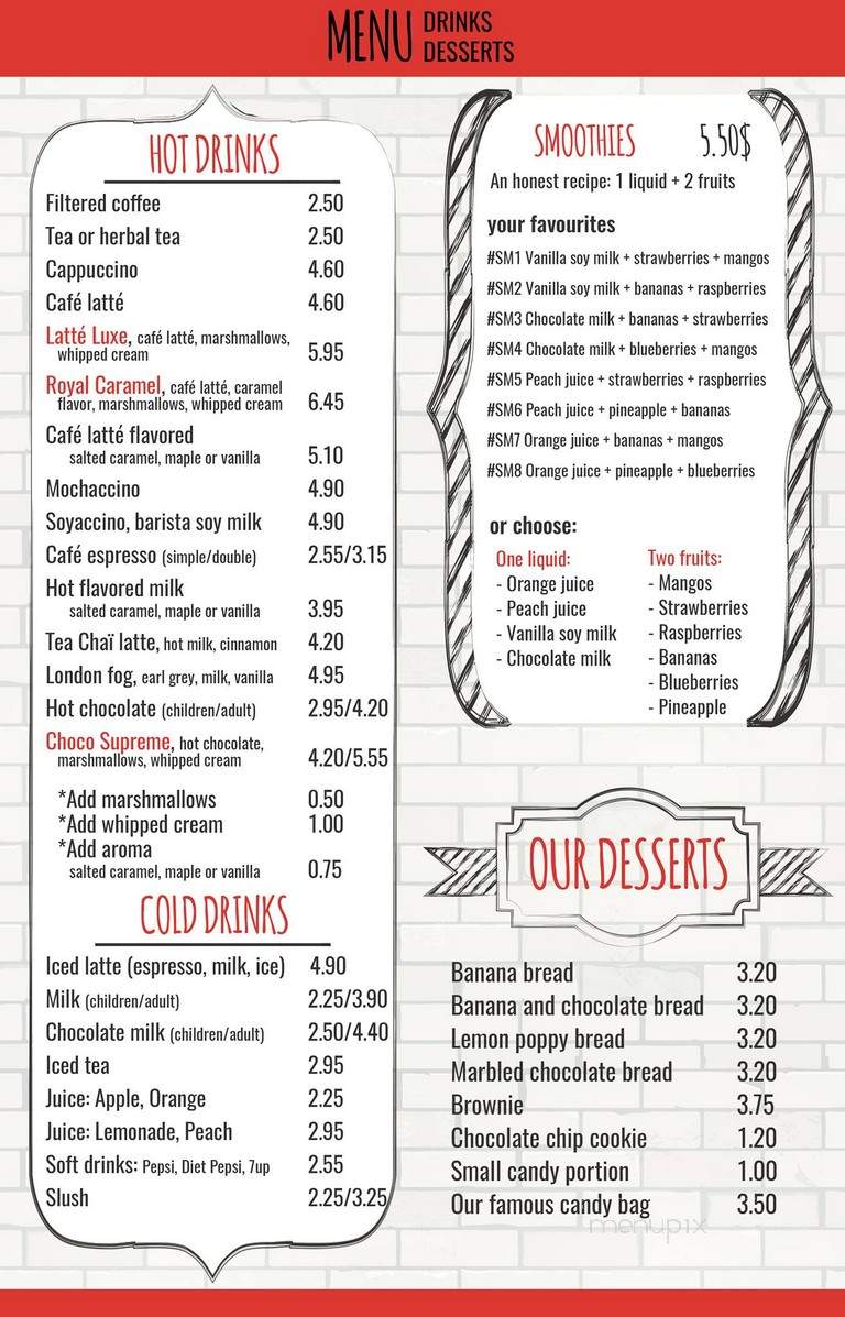 Ceramic Cafe Studio - Laval, QC menu_pic