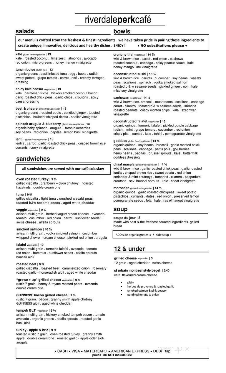 Riverdale Perk - Toronto, ON menu_pic