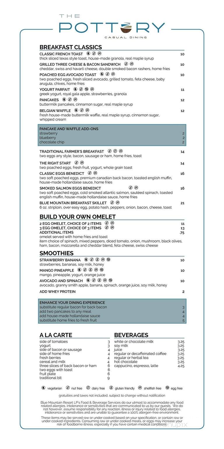 The Pottery - Collingwood, ON menu_pic