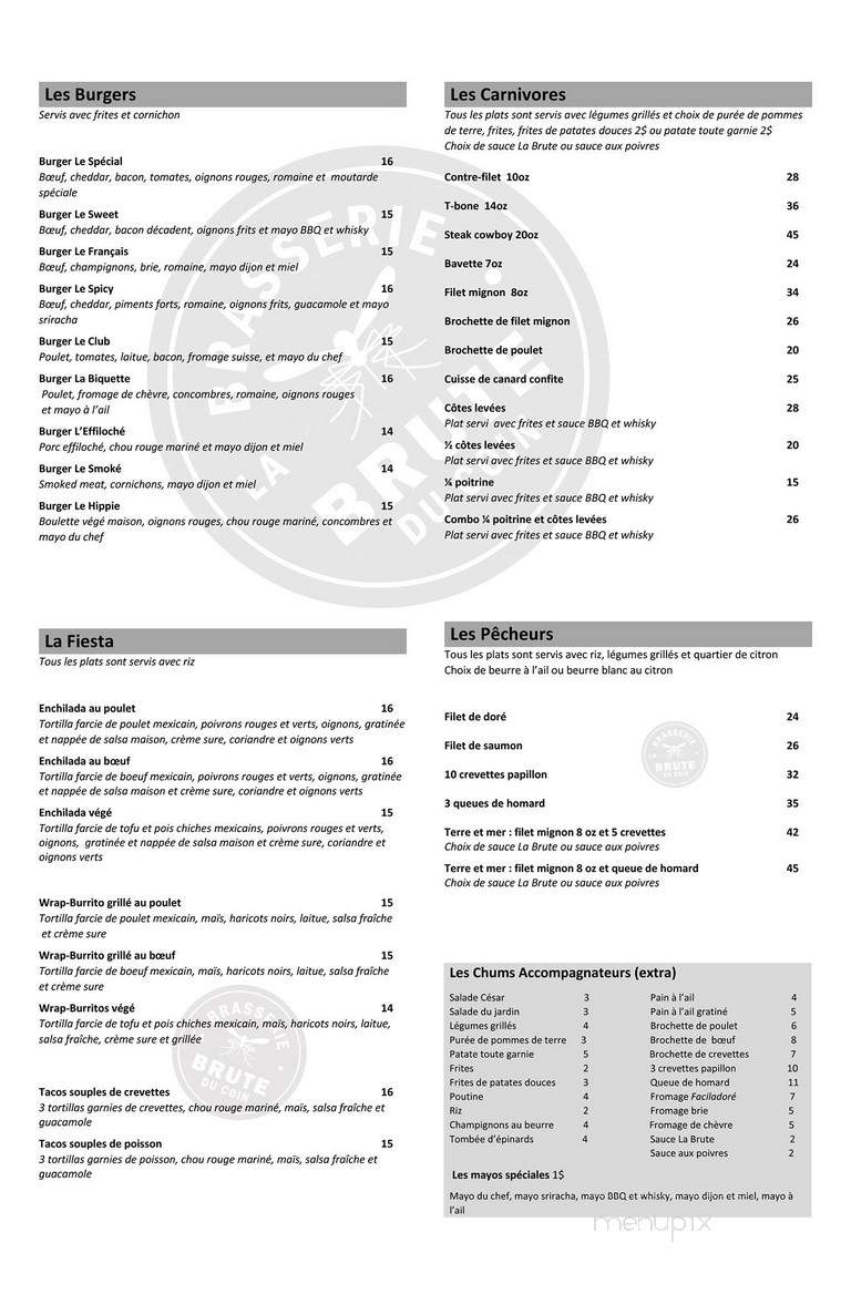 Resto-Bar La Releve - La Sarre, QC menu_pic