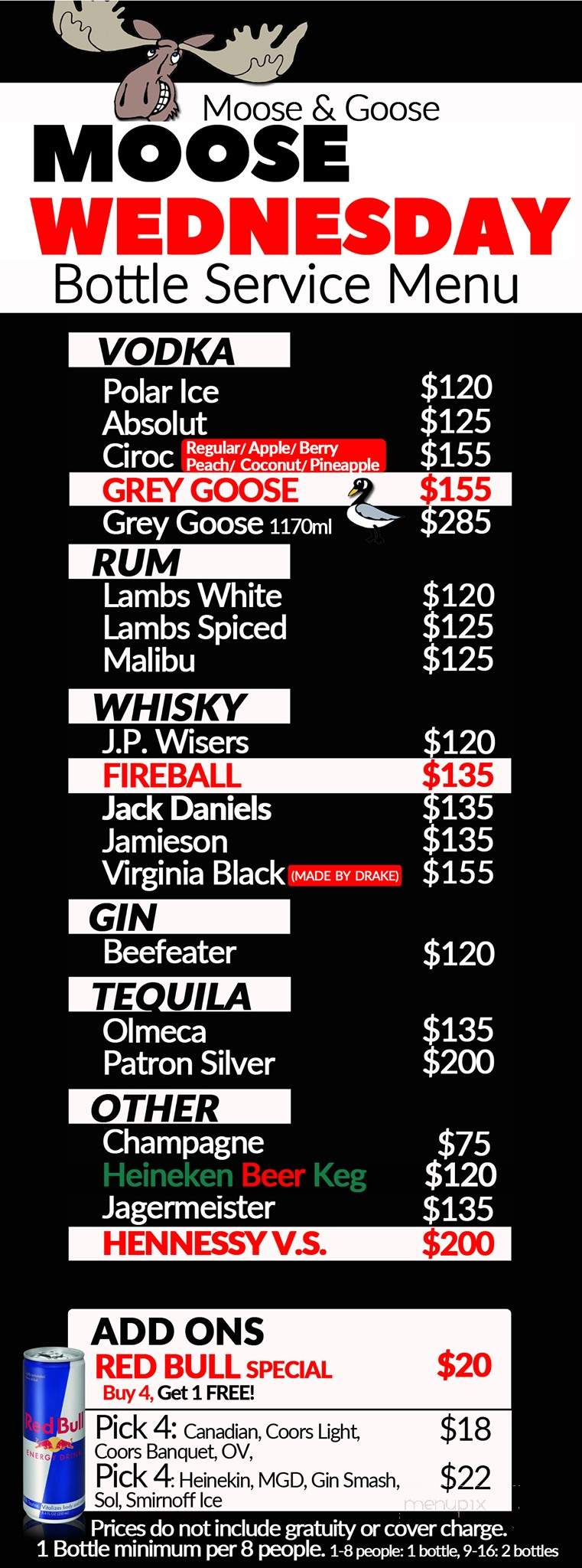 The Moose & Goose - Thorold, ON menu_pic