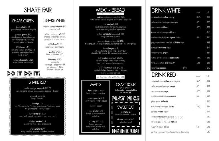 Peanut's Sports Pub - Calgary, AB menu_pic