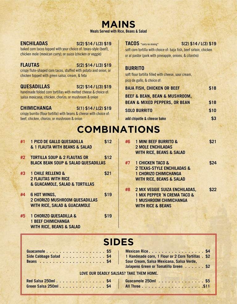 La Casita Mexican Restaurant - Vancouver, BC menu_pic