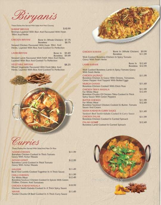 Tandoori Time - Maple, ON menu_pic