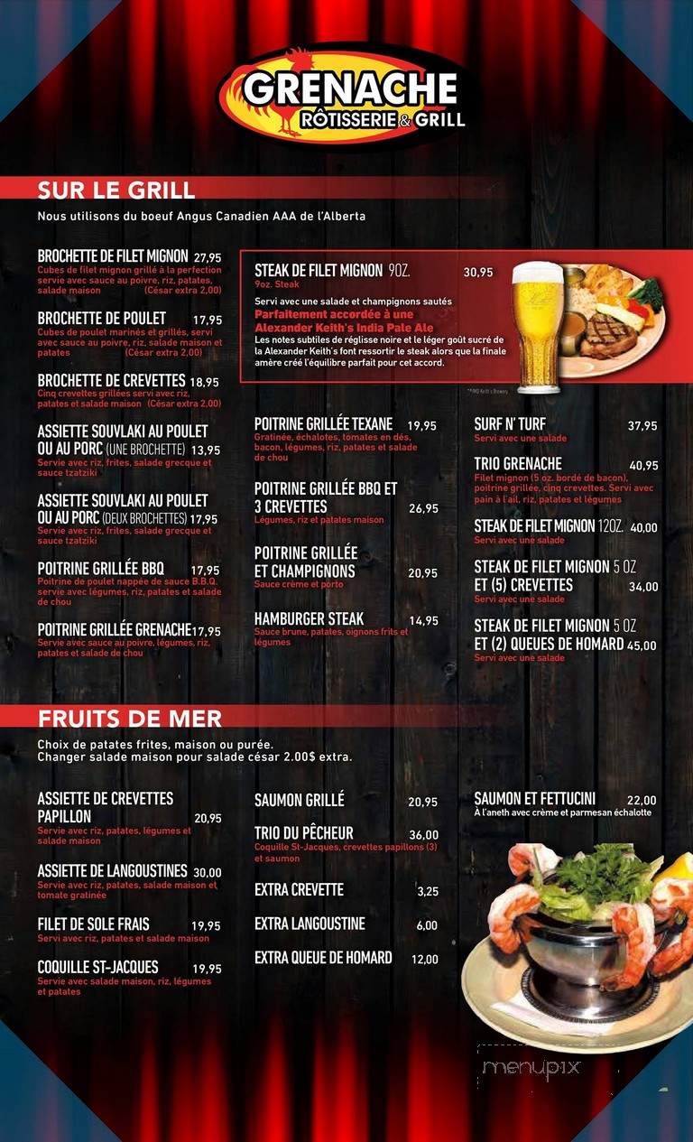 Rotisserie Grenache - Repentigny, QC menu_pic