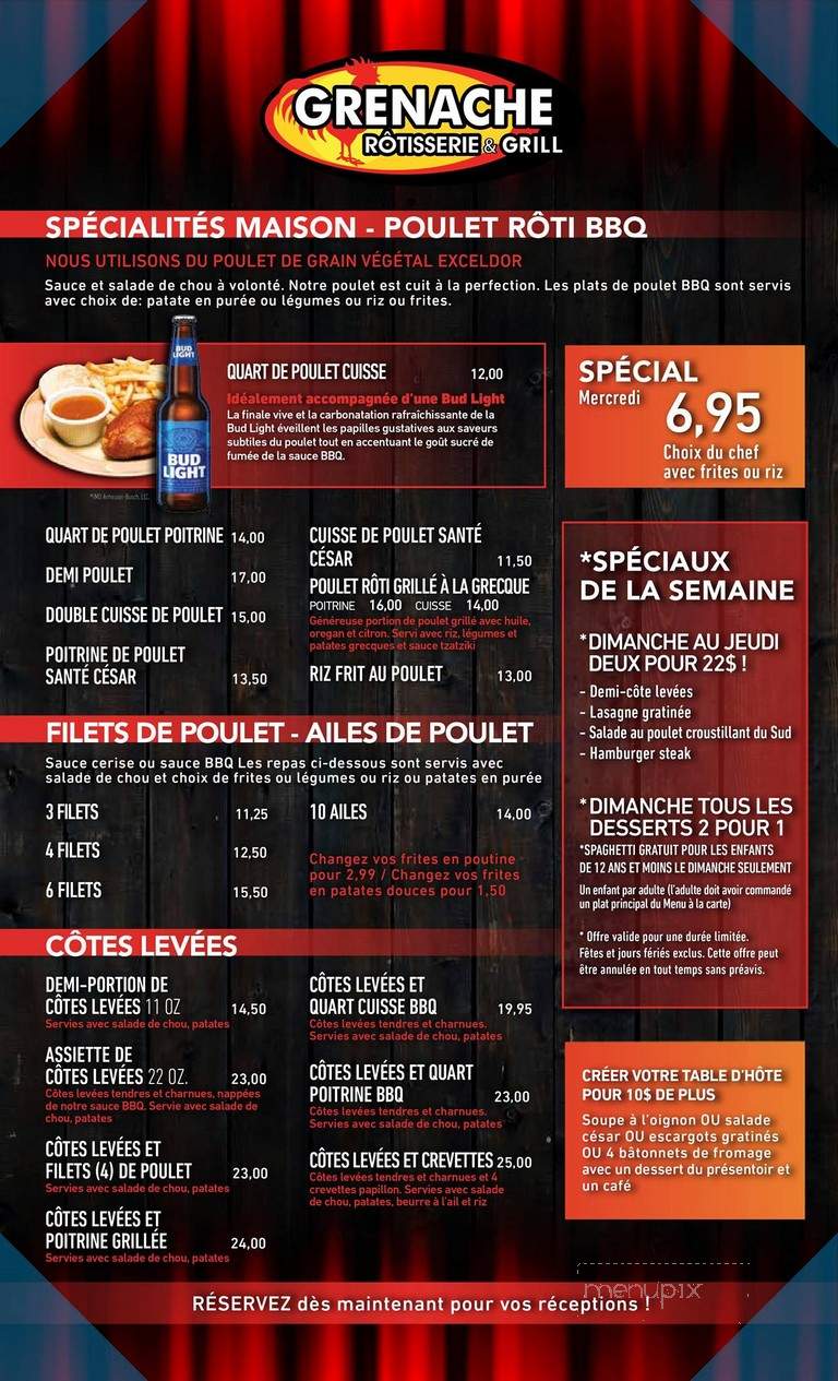 Rotisserie Grenache - Repentigny, QC menu_pic