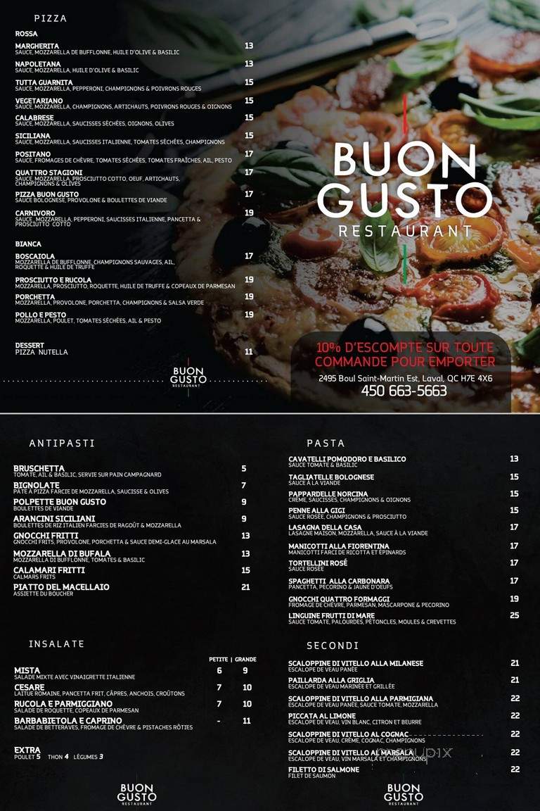 Buon Gusto Restaurant - Laval, QC menu_pic
