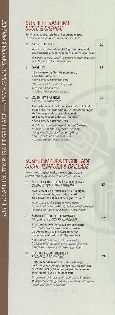 Restaurant Shogun - Quebec, QC menu_pic