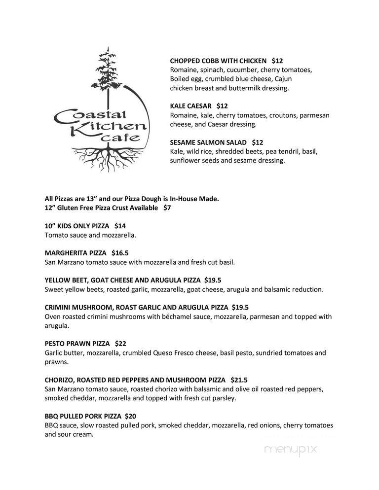 The Coastal Kitchen Cafe - Port Renfrew, BC menu_pic