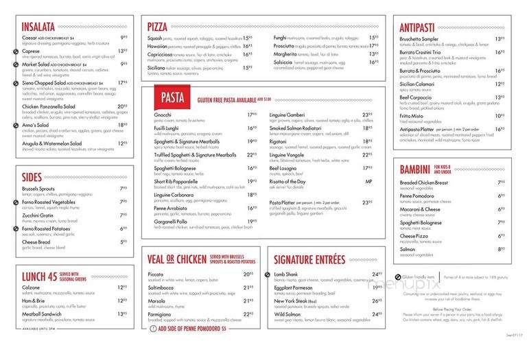 Trattoria Italian Kitchen - Vancouver, BC menu_pic