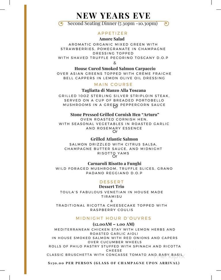 Toula Ristorante & Bar - Toronto, ON menu_pic