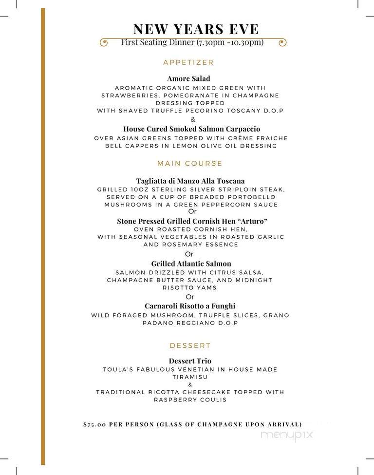 Toula Ristorante & Bar - Toronto, ON menu_pic