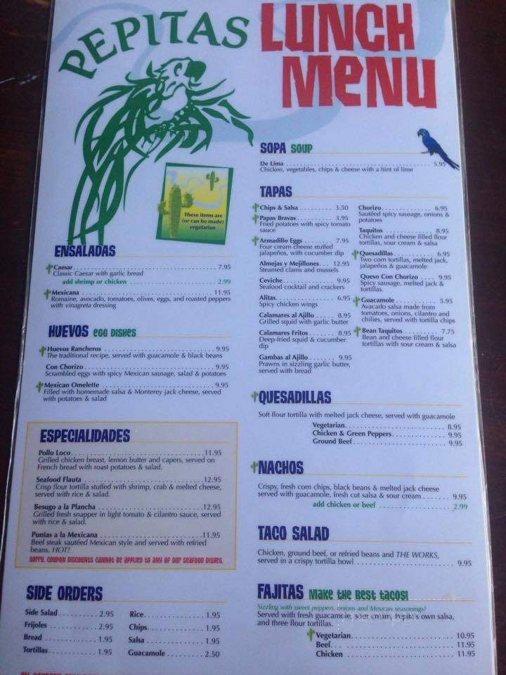 Pepitas Restaurant - Vancouver, BC menu_pic