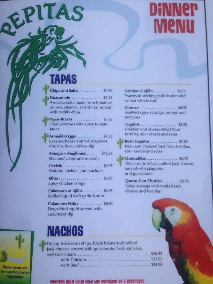 Pepitas Restaurant - Vancouver, BC menu_pic