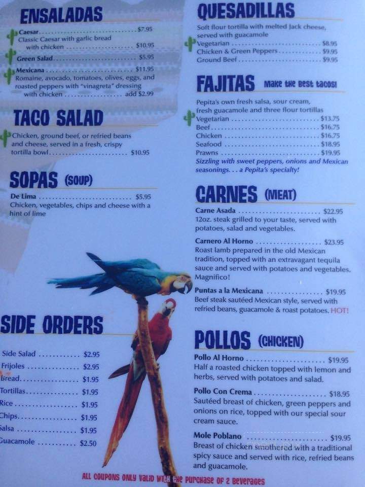 Pepitas Restaurant - Vancouver, BC menu_pic