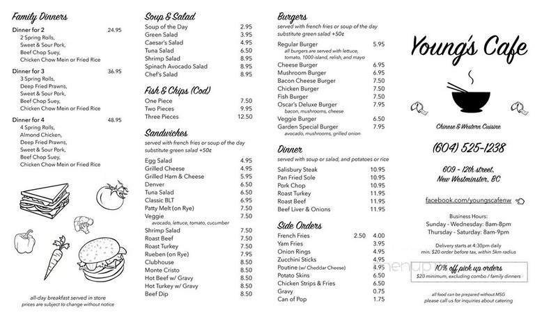 Youngs Cafe - New Westminster, BC menu_pic