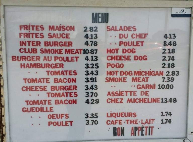 Casse-Croute Chez Micheline - Saint-Augustin, QC menu_pic