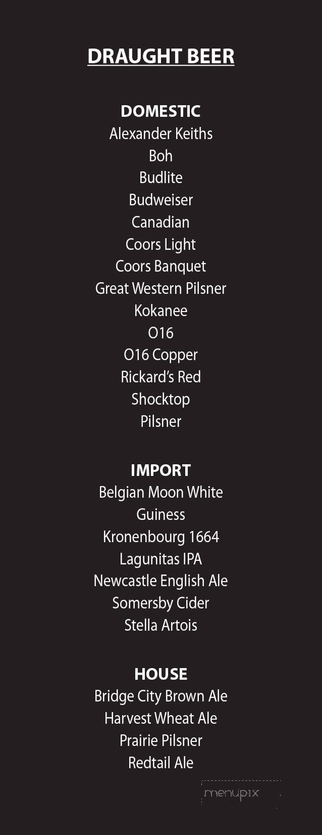 Fox and Hounds Pub and Brewery - Saskatoon, SK menu_pic