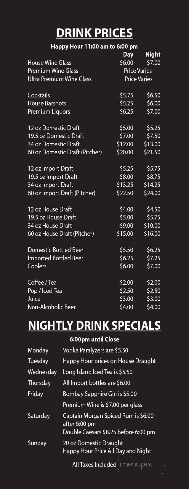 Fox and Hounds Pub and Brewery - Saskatoon, SK menu_pic