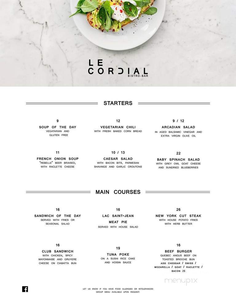 Bistrol Rest O Bar (Le) - Quebec, QC menu_pic