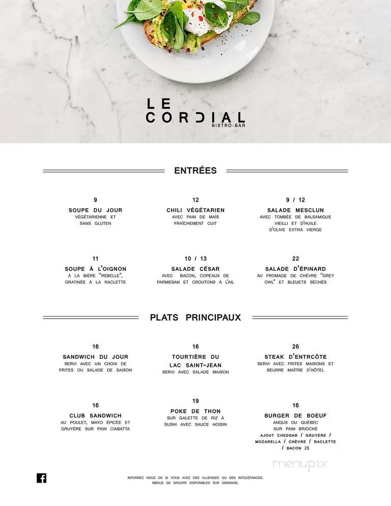 Bistrol Rest O Bar (Le) - Quebec, QC menu_pic