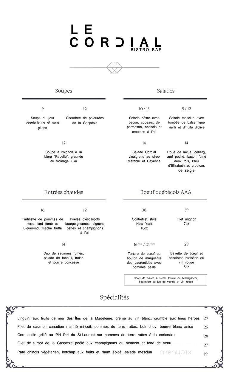 Bistrol Rest O Bar (Le) - Quebec, QC menu_pic