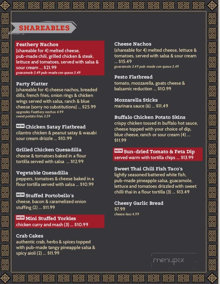 Feathery Pub - Saint Catharines, ON menu_pic