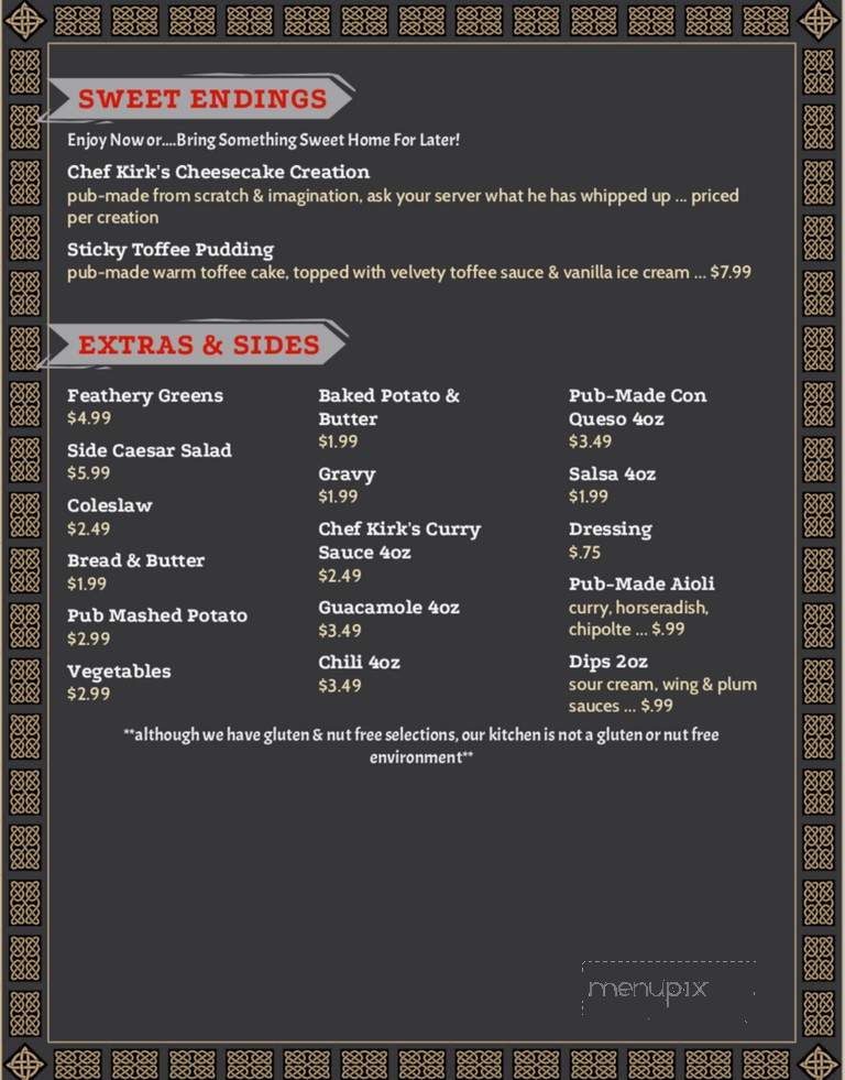 Feathery Pub - Saint Catharines, ON menu_pic