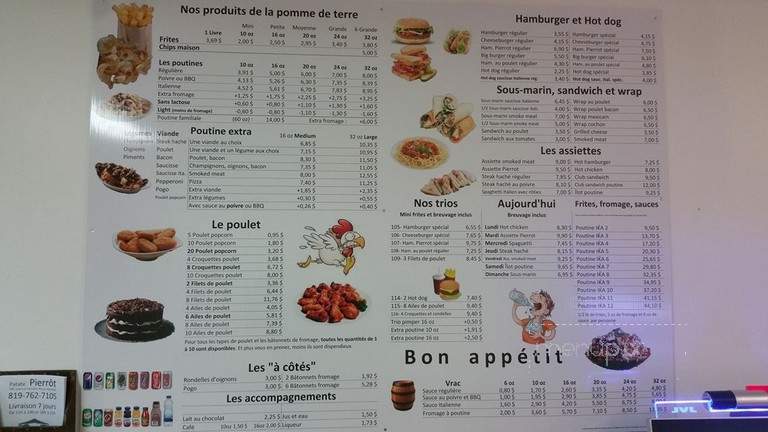 Patate Pierrot - Rouyn-Noranda, QC menu_pic