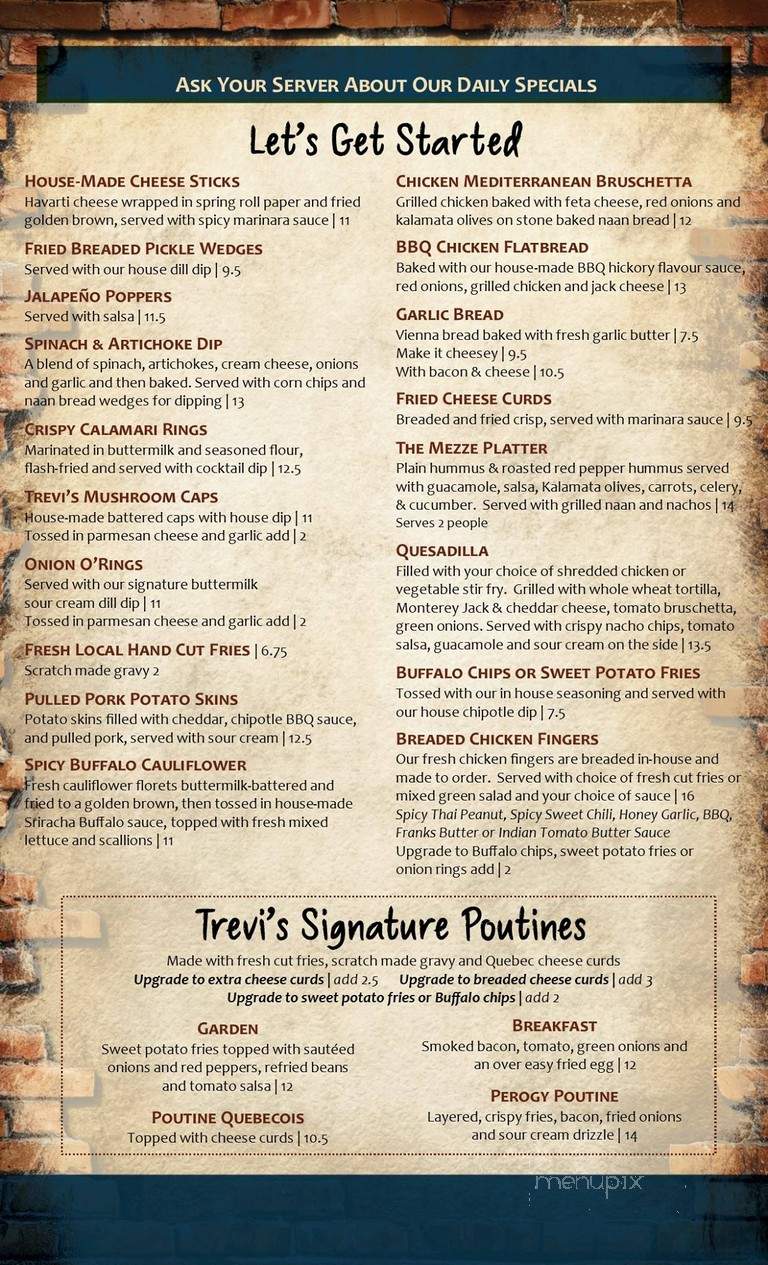 Trevi Tavern - Greater Sudbury, ON menu_pic