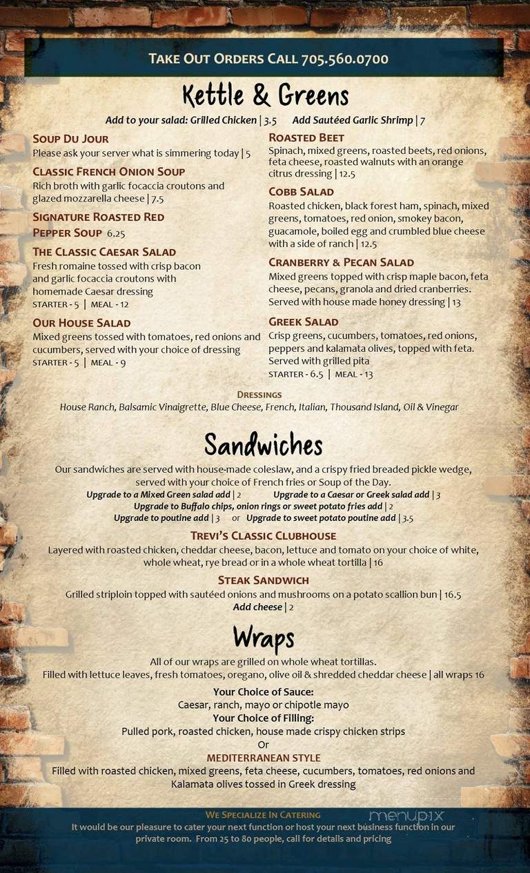 Trevi Tavern - Greater Sudbury, ON menu_pic