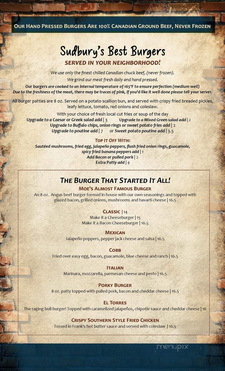 Trevi Tavern - Greater Sudbury, ON menu_pic