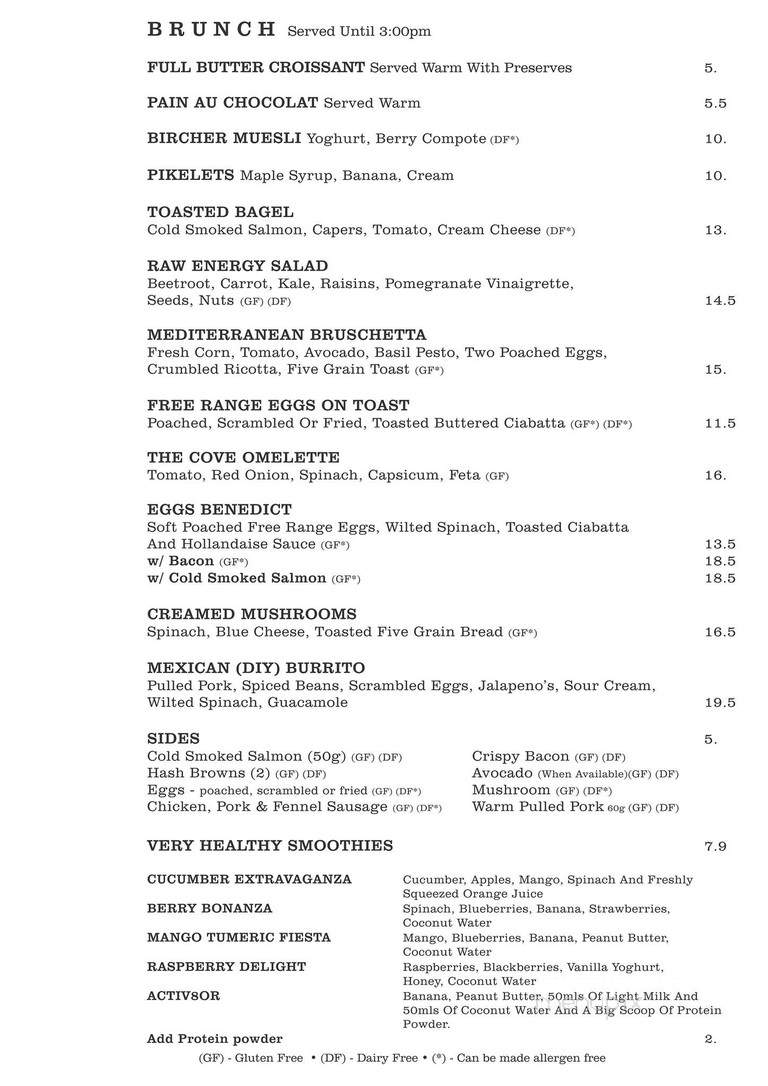 The Cove Cafe - Stroud, ON menu_pic