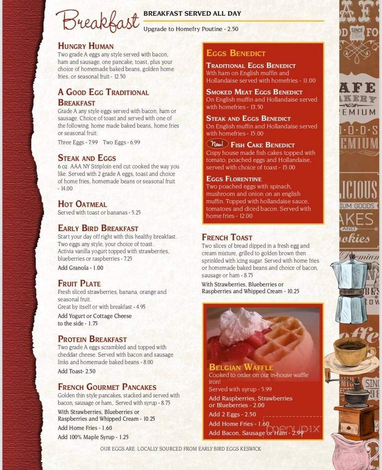 The Coffee Mill Restaurant - Fredericton, NB menu_pic