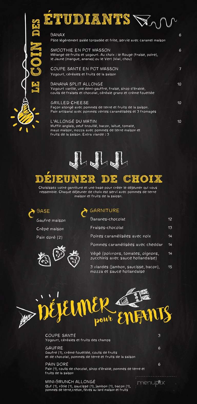 Cafe L'Allonge - Thetford Mines, QC menu_pic
