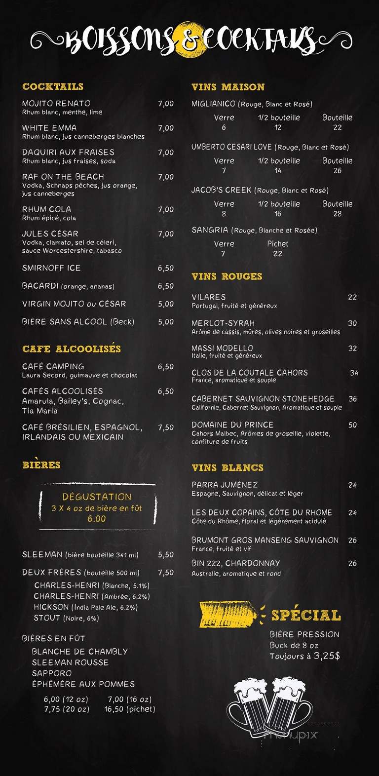 Cafe L'Allonge - Thetford Mines, QC menu_pic