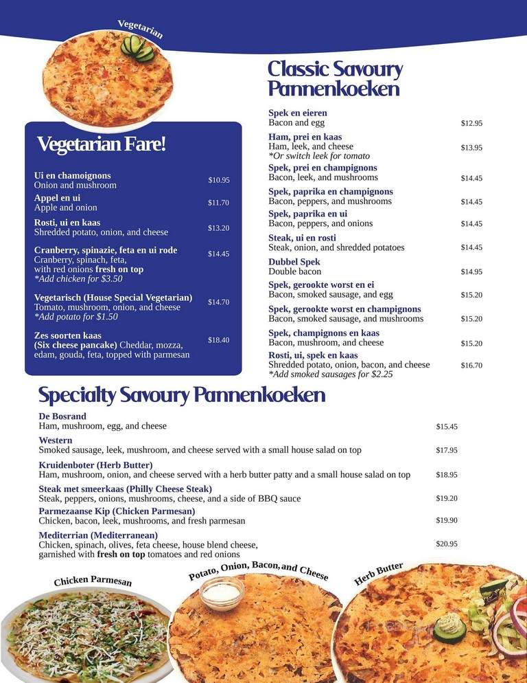 Pfanntastic Pannenkoek Haus - Calgary, AB menu_pic