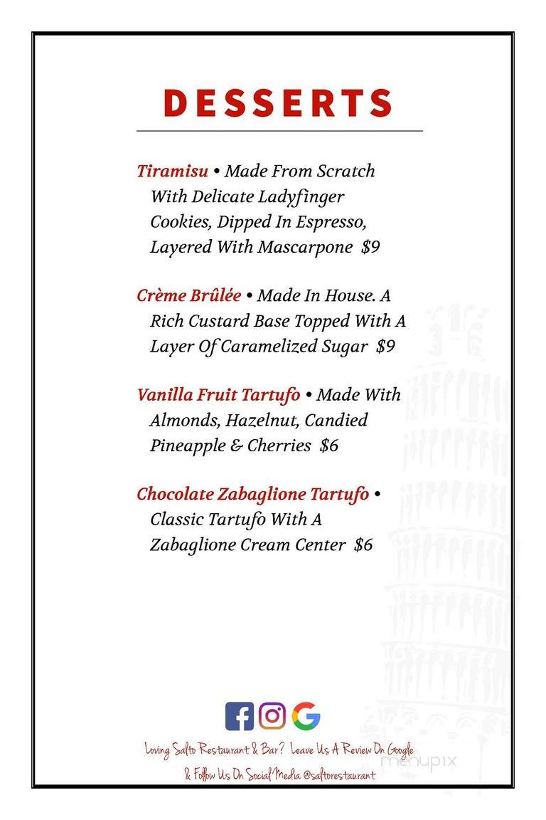 Salto Antipasto Lounge - Toronto, ON menu_pic