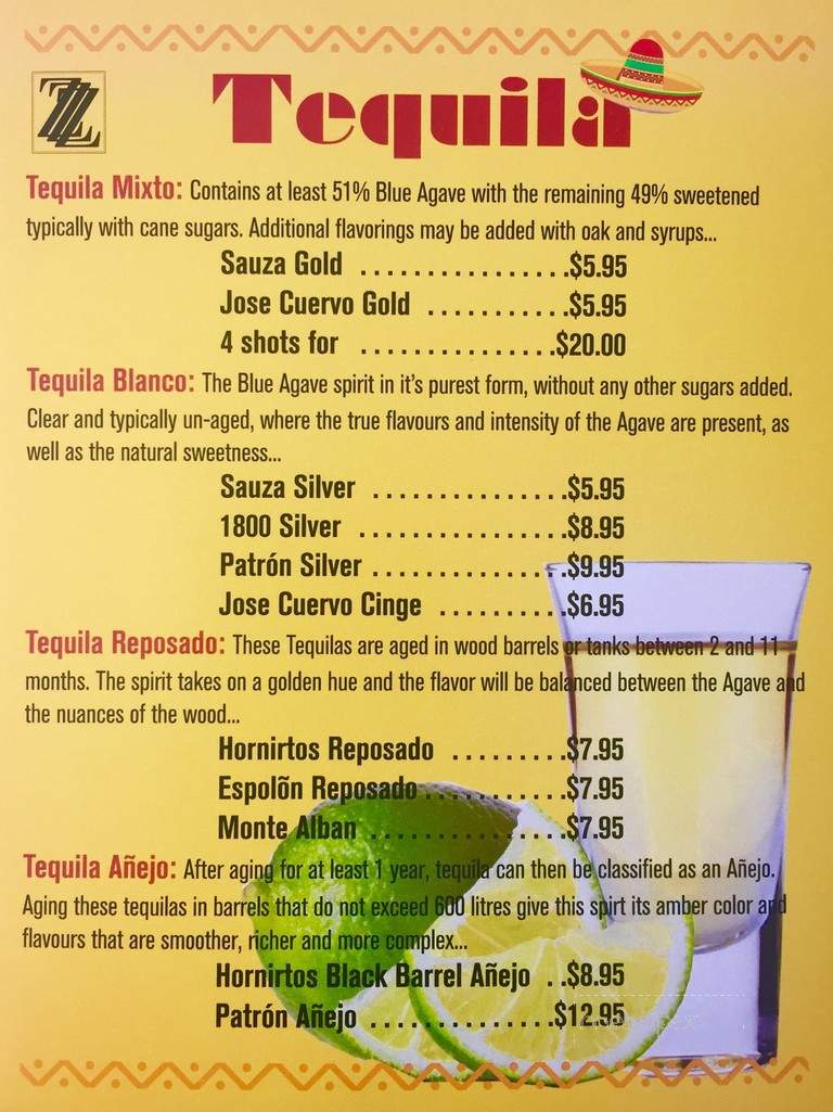 Zapata's Mexican Restaurant - Saint John's, NL menu_pic