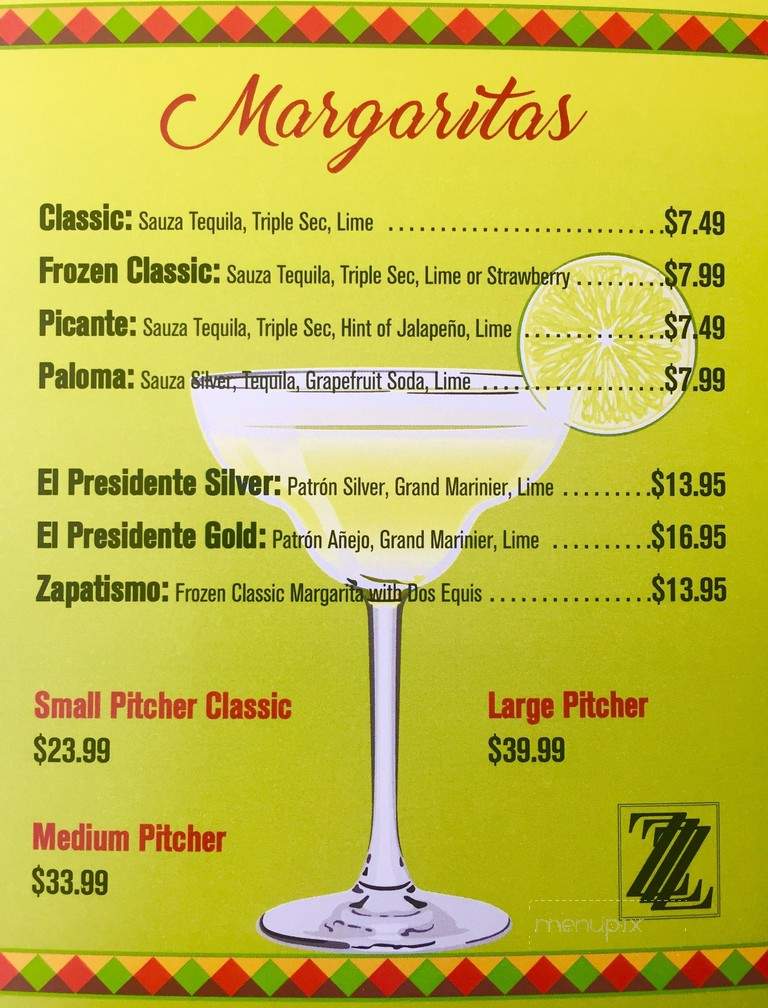 Zapata's Mexican Restaurant - Saint John's, NL menu_pic
