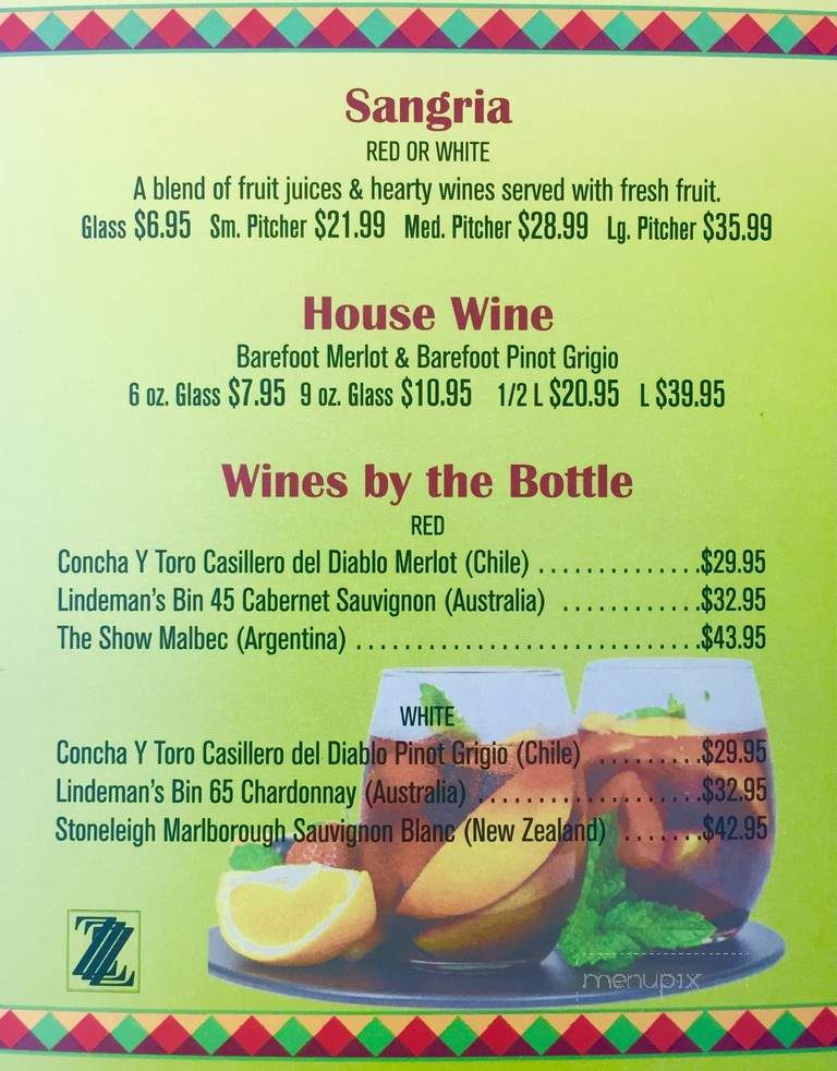 Zapata's Mexican Restaurant - Saint John's, NL menu_pic