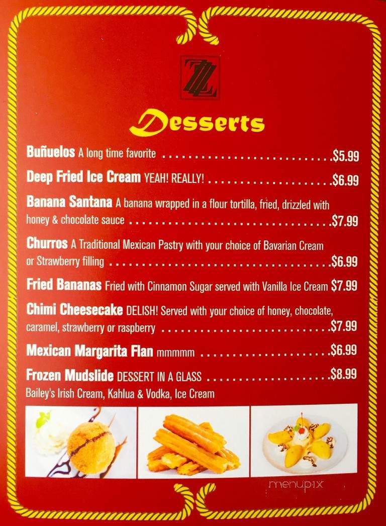 Zapata's Mexican Restaurant - Saint John's, NL menu_pic