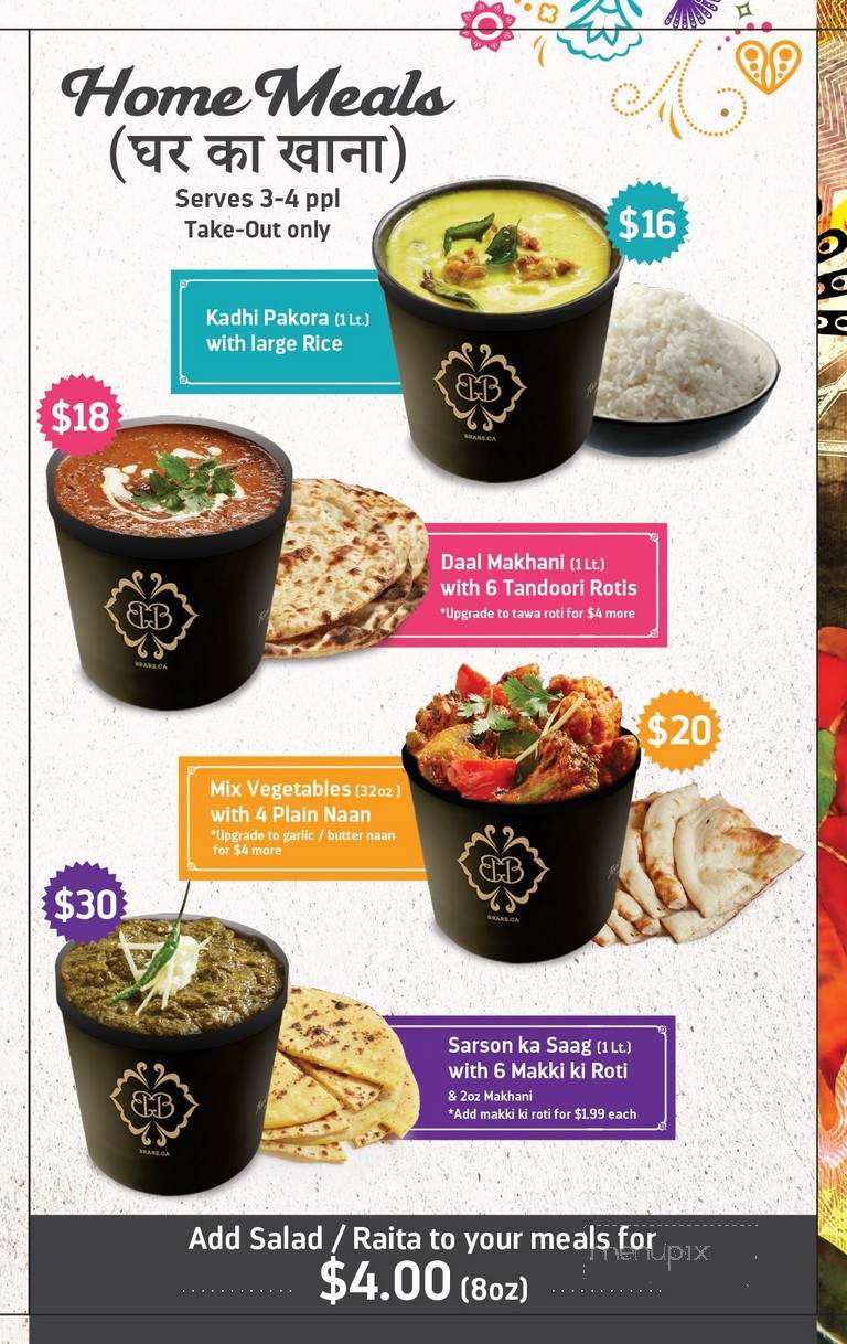 Brar's Sweets & Restaurant - Brampton, ON menu_pic