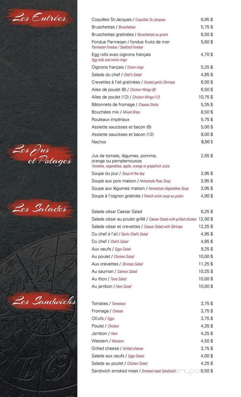 Restaurant Le Sagittaire Enr - Saint-Henri-De-Levis, QC menu_pic